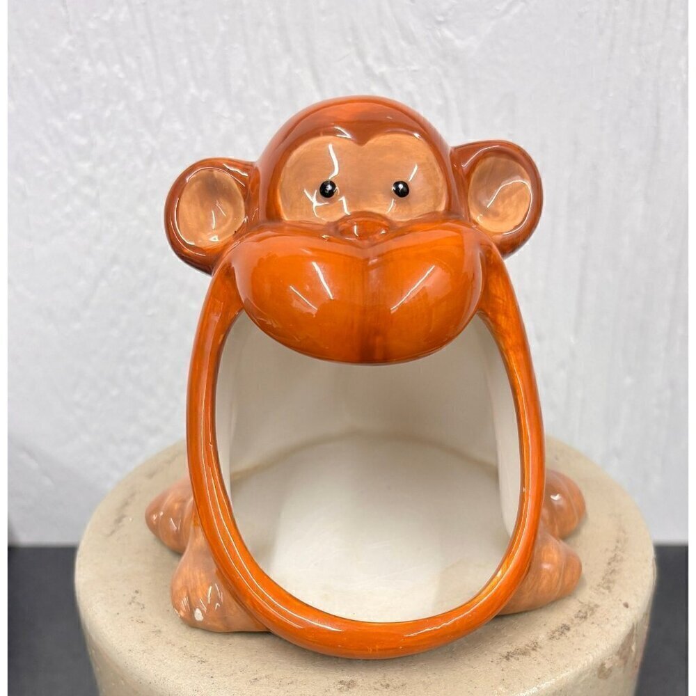 Boston Warehouse Ceramic Monkey Orangutan Scrubby Pad Holder BIG MOUTH